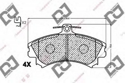 DJ PARTS bp1365 -  Комплект тормозных колодок, дисковый тормоз
